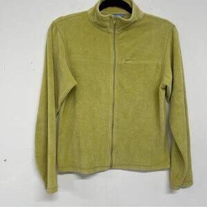 Horny Toad Lime Green Fleece Full Zip Lightweight Jacket Womens M Gorpcore